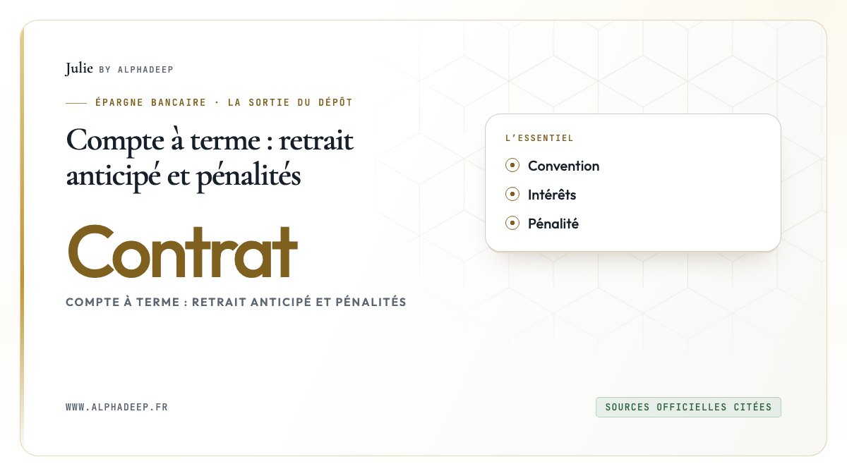 Compte à terme : retrait anticipé et pénalités: Convention, Intérêts, Pénalité