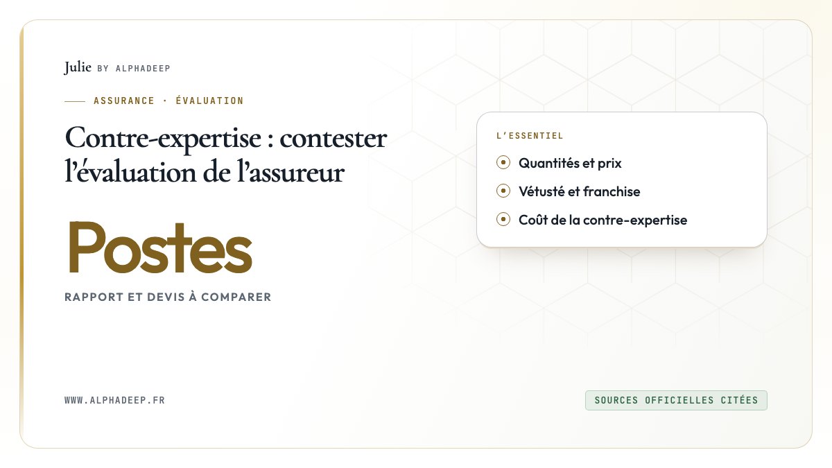 Contre-expertise : contester l’évaluation de l’assureur: Quantités et prix, Vétusté et franchise, Coût de la contre-expertise