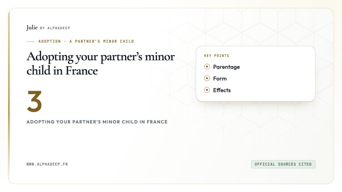 Adopting your partner’s minor child in France: Parentage, Form, Effects