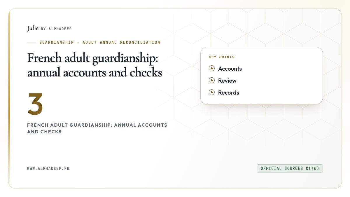 French adult guardianship: annual accounts and checks: Accounts, Review, Records