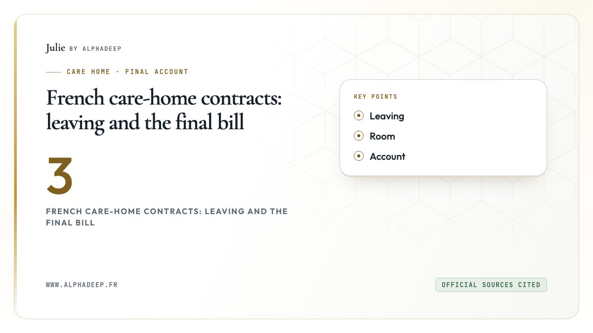 French care-home contracts: leaving and the final bill: Leaving, Room, Account