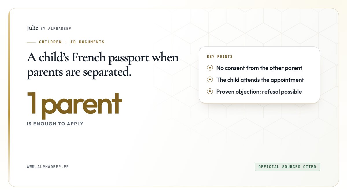Summary card: an everyday act, one parent is enough, the child attends, a proven objection.