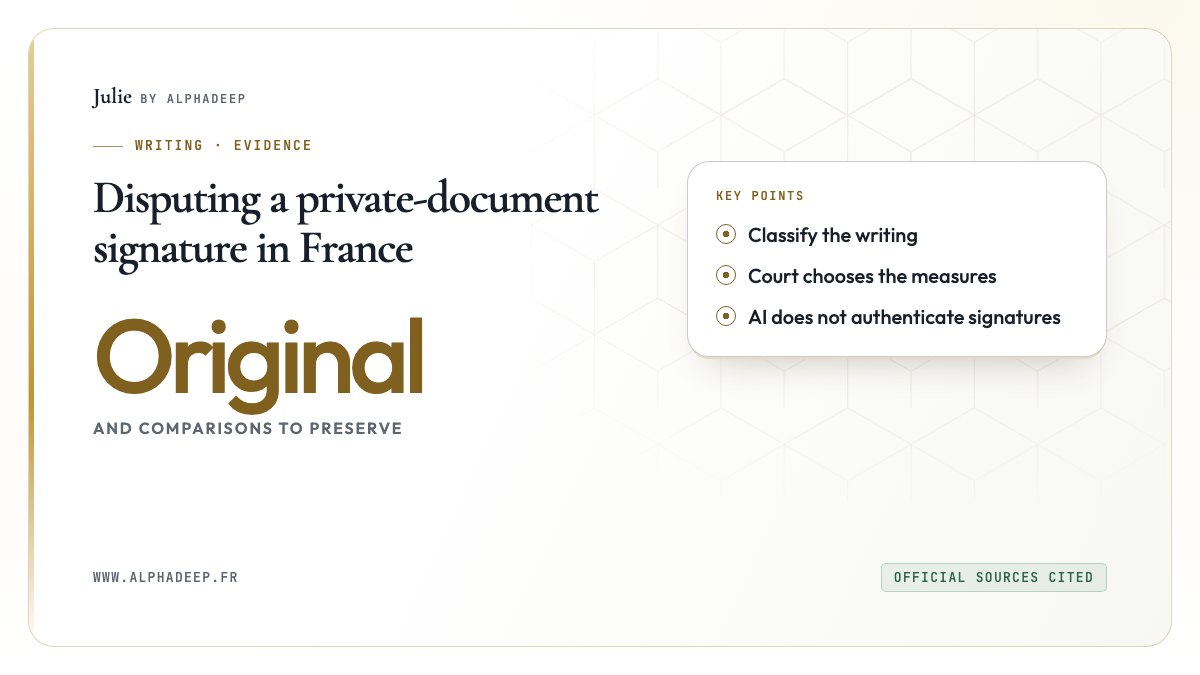 Disputed signature: original, comparisons and procedure without an authenticity score.