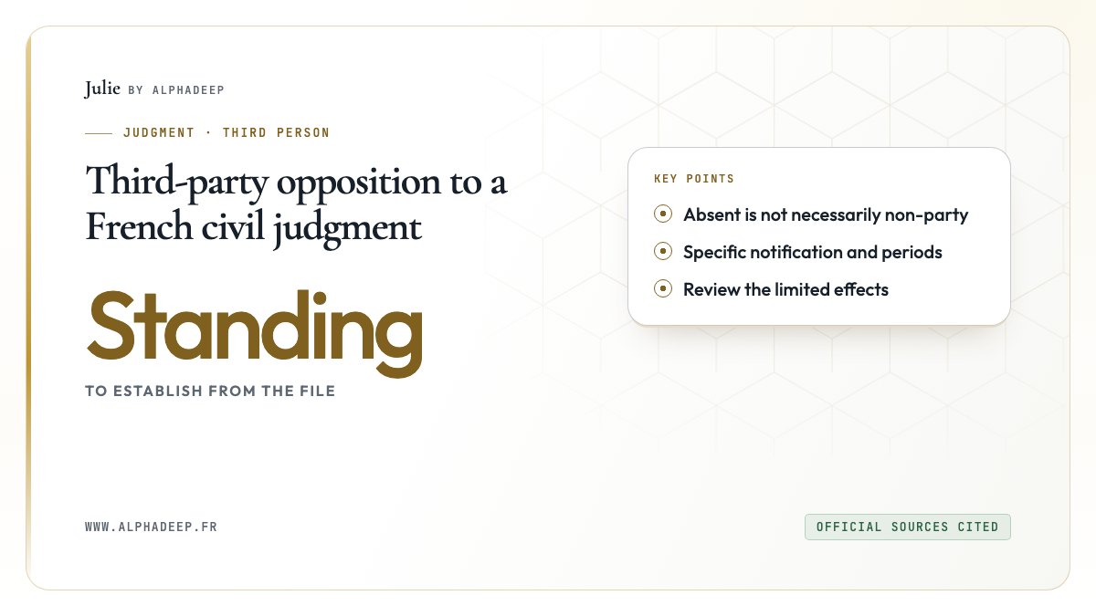 Third-party opposition: actual status, own interest and prejudicial parts.