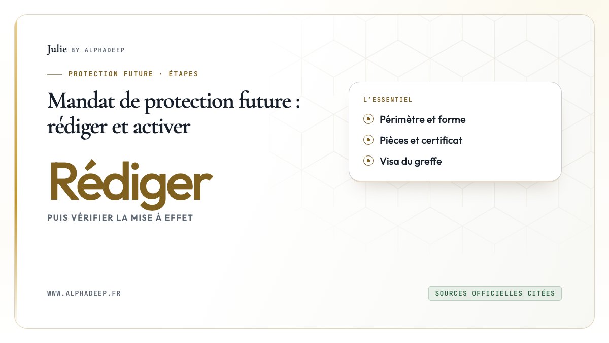 Mandat de protection future : rédiger et activer: Périmètre et forme, Pièces et certificat, Visa du greffe