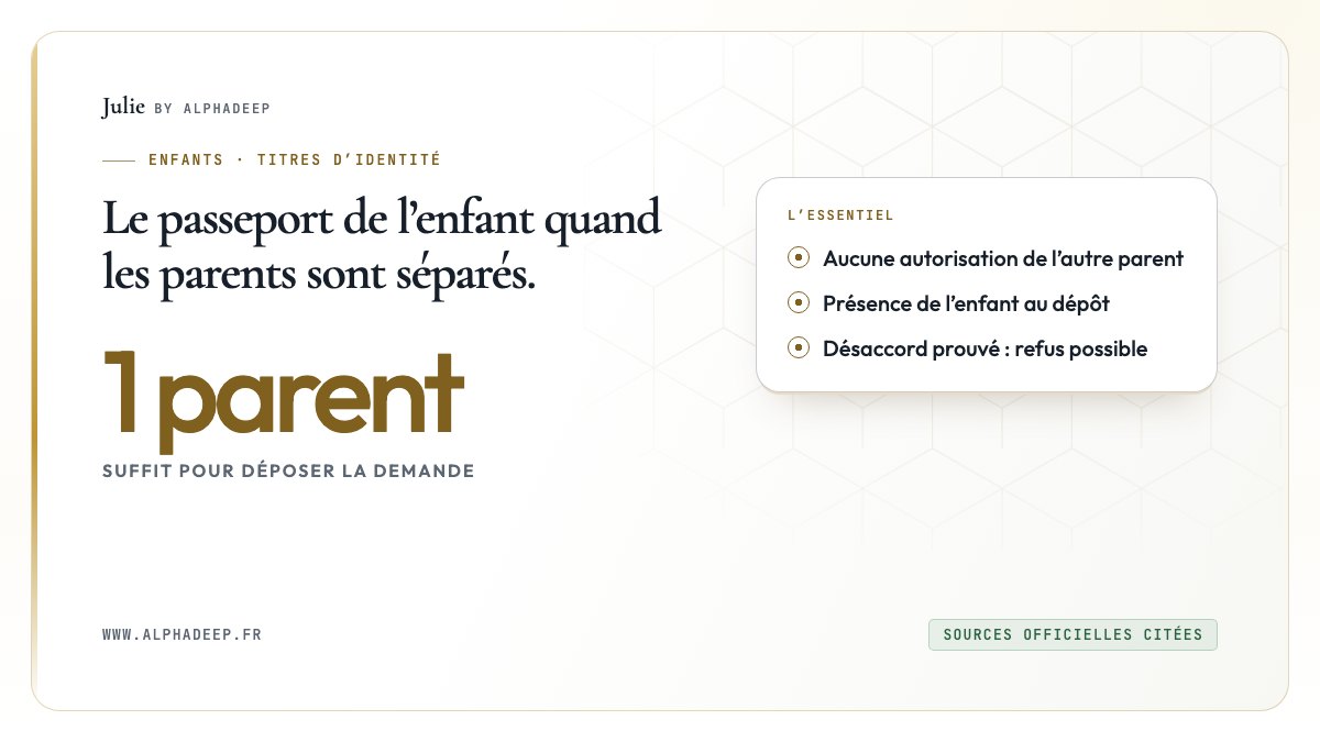 Fiche de synthèse : acte usuel, un parent suffit, présence de l’enfant, désaccord prouvé.