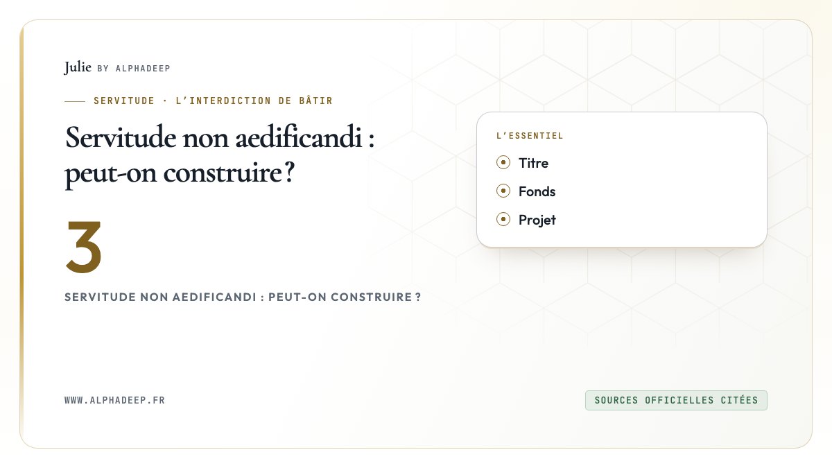 Servitude non aedificandi : peut-on construire ?: Titre, Fonds, Projet