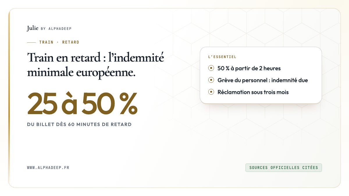 Barème : 25 % du billet de 60 à 119 minutes de retard, 50 % à partir de 120 minutes, hors TER seul.