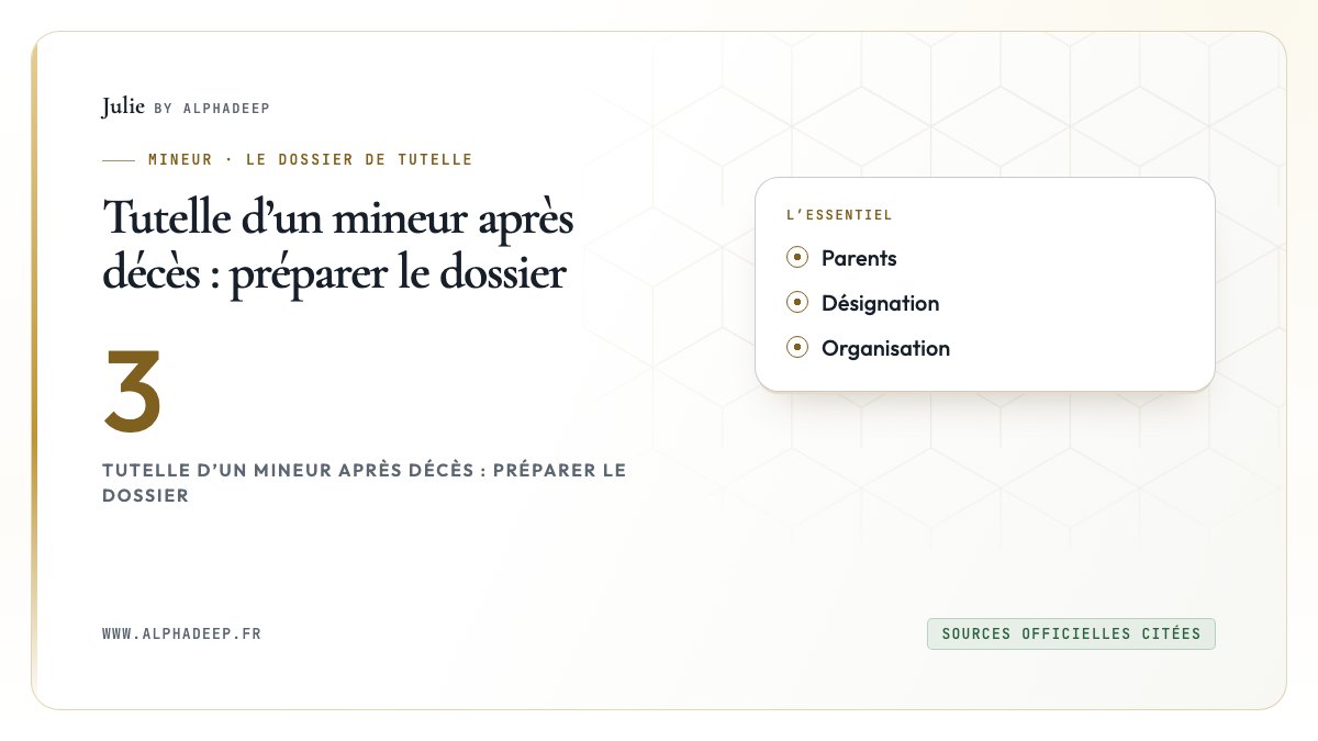 Tutelle d’un mineur après décès : préparer le dossier: Parents, Désignation, Organisation